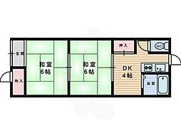 山渕文化 2Kの間取図画像