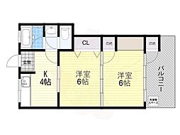 元町マンション 2Kの間取図画像
