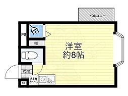 フリーディオ城垣 ワンルームの間取図画像