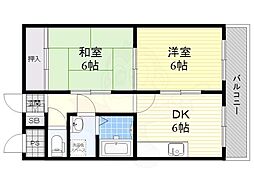 緑町ローズパレス 2DKの間取図画像