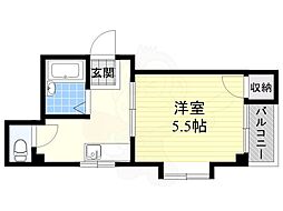 ラ・ルミエール 1Kの間取図画像