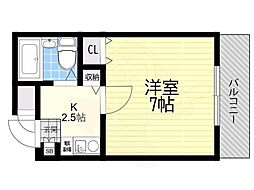 サンハイツ 1Kの間取図画像
