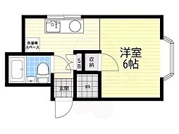 コスモハイツ三木 1Kの間取図画像