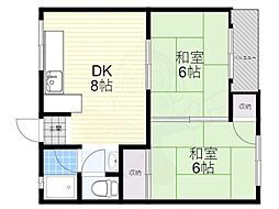 成田グリーンハイツ 2DKの間取図画像