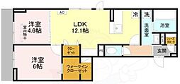 TORISIA大日 2LDKの間取図画像