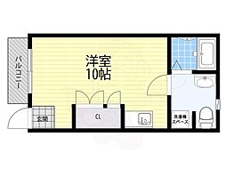 K'サンク ワンルームの間取図画像