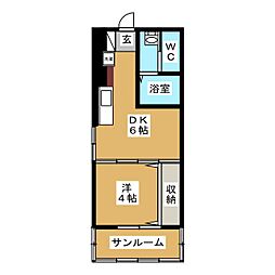 東急田園都市線 三軒茶屋駅 徒歩6分の賃貸マンション 1階1DKの間取り