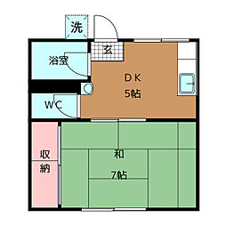 東急田園都市線 駒沢大学駅 徒歩12分の賃貸アパート 2階1DKの間取り