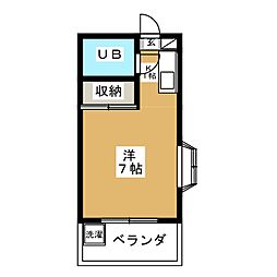 東急田園都市線 桜新町駅 徒歩10分の賃貸アパート 1階ワンルームの間取り