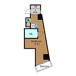 東急世田谷線 松陰神社前駅 徒歩3分の賃貸マンション 2階ワンルームの間取り
