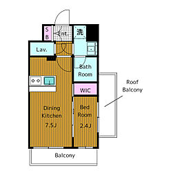 東急田園都市線 池尻大橋駅 徒歩11分の賃貸マンション 3階1DKの間取り