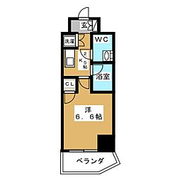 東急田園都市線 池尻大橋駅 徒歩2分の賃貸マンション 5階1Kの間取り