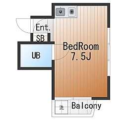 ウェルス用賀台 ワンルームの間取図画像