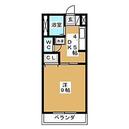 リポーズセイホー 1DKの間取図画像