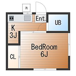 ハウスタゴト 1Kの間取図画像