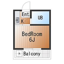 メゾンドリベラル 1Kの間取図画像