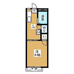 エントピア 1Kの間取図画像