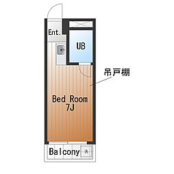 メゾン・ド・カナリ ワンルームの間取図画像