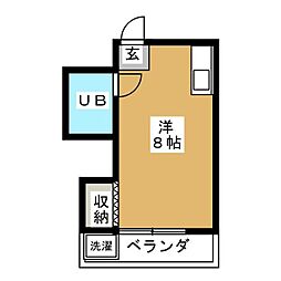 マンションメナハウス ワンルームの間取図画像