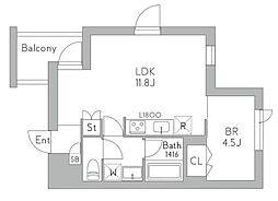 GranDuo祖師谷5 3階1LDKの間取り