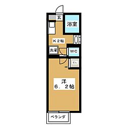 セレ赤堤 1階1Kの間取り