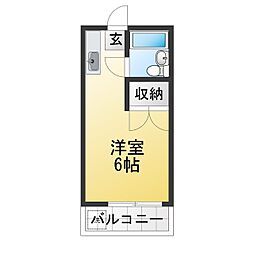 さくらハイツ ワンルームの間取図画像