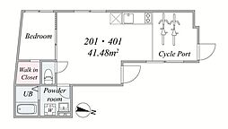 世田谷区三宿2丁目マンション 1LDKの間取図画像