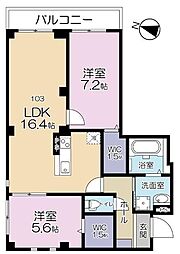 世田谷区船橋2丁目マンション 2LDKの間取図画像