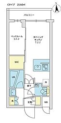 世田谷区赤堤2丁目マンション 1DKの間取図画像