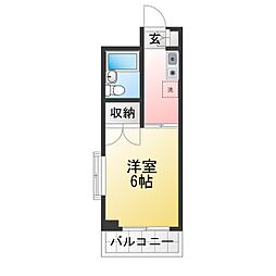 シルフィード 1Kの間取図画像