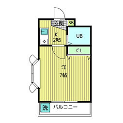 ラポア杉本 1Kの間取図画像
