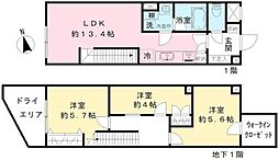 ＣＯＥＵＲ　ＢＬＡＮＣ八幡山 1階3LDKの間取り