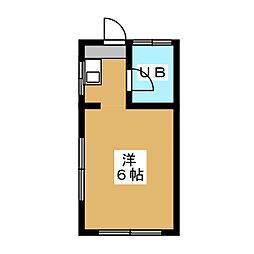 エーデルワイス ワンルームの間取図画像