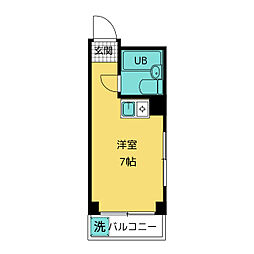 山本ビル ワンルームの間取図画像