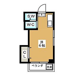 メゾンから松 ワンルームの間取図画像
