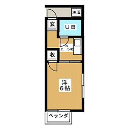 等々力ソフィアハイム 1Kの間取図画像