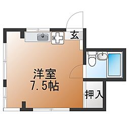 イシイハウス ワンルームの間取図画像