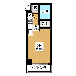 アムール深沢 ワンルームの間取図画像