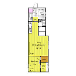 COCOCUBE GRANDE学芸大学 1階1SLDKの間取り