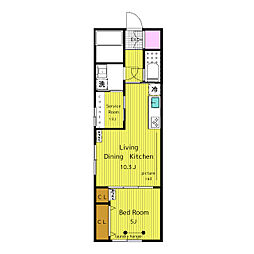 COCOCUBE GRANDE学芸大学 2階1SLDKの間取り