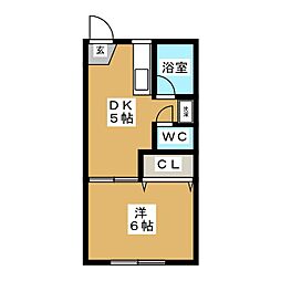 バルコン・ソレール 1階1DKの間取り