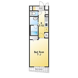 世田谷区下馬6丁目マンション 1Kの間取図画像