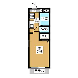 テラスハウス柿の木坂 ワンルームの間取図画像