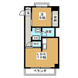 ロイヤルアヴェニュー碑文谷 1LDKの間取図画像
