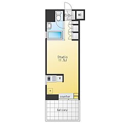 イプセ学芸大学 ワンルームの間取図画像