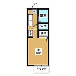 東急池上線 石川台駅 徒歩15分の賃貸アパート 1階ワンルームの間取り