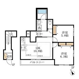 MMA　メゾンケイ 2階2LDKの間取り