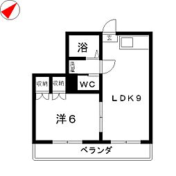 セブンストーリー 1LDKの間取図画像