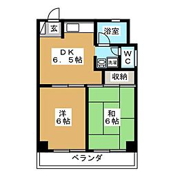 エスペランス金子 2DKの間取図画像