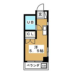シャインハイム伊藤 ワンルームの間取図画像